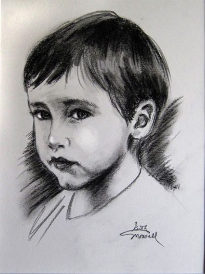 Portrait of a Young Boy<br />Charcoal Portrait Portrait of a Young Boy Charcoal Portrait