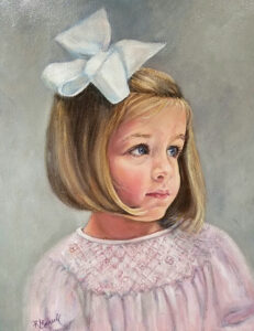 Little Girl with Bow - Oil
