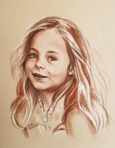 Young Girl - Conte Crayon