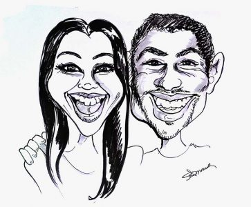 Couple Done at Wedding - Caricatures